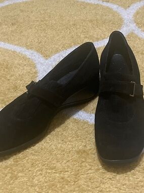 Aquatalia Suede Buckle Wedge